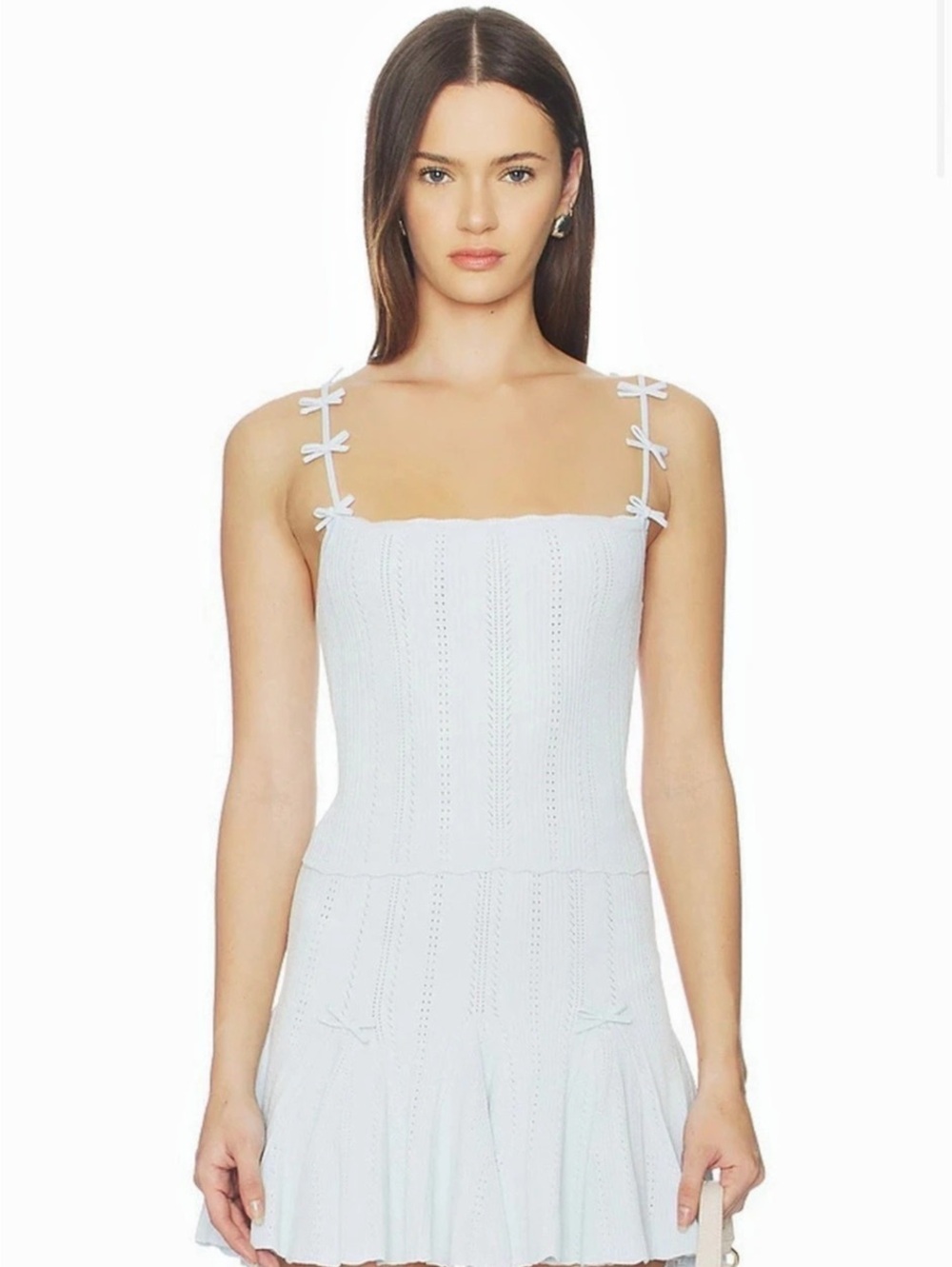 LoveShackFancy Garrett Top in Icicle Blue